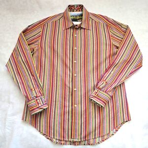 ROBERT GRAHAM TORCH (M) Bold Vivid MultiColor Colorful Summer Stripe Shirt